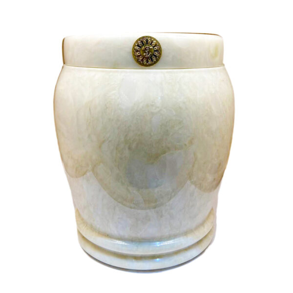 玉石骨灰罐(白咖石紋花型)