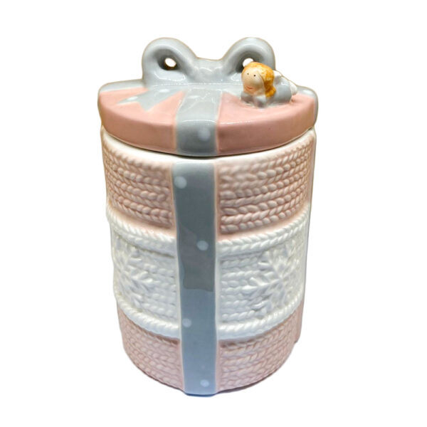 陶瓷骨灰罐 – 粉白色禮物盒